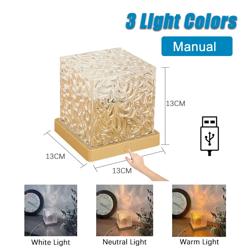 Water Ripple Ambient Night Light – Calming Mood Lamp for Evening Spaces