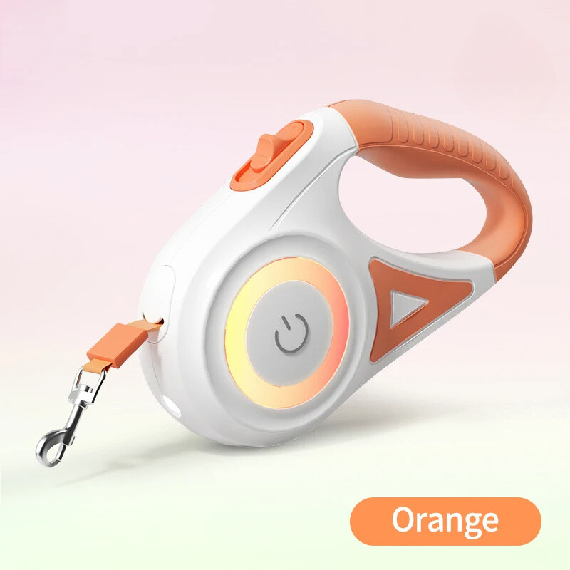 Automatic Retractable Dog Leash with LED Light – Tangle-Free Night Walking Dog Leash