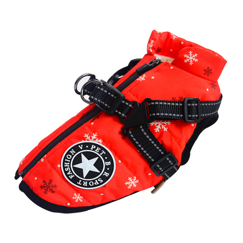 Waterproof Dog Harness Jacket – Insulated Warm Dog Coat with Built-In Harness
