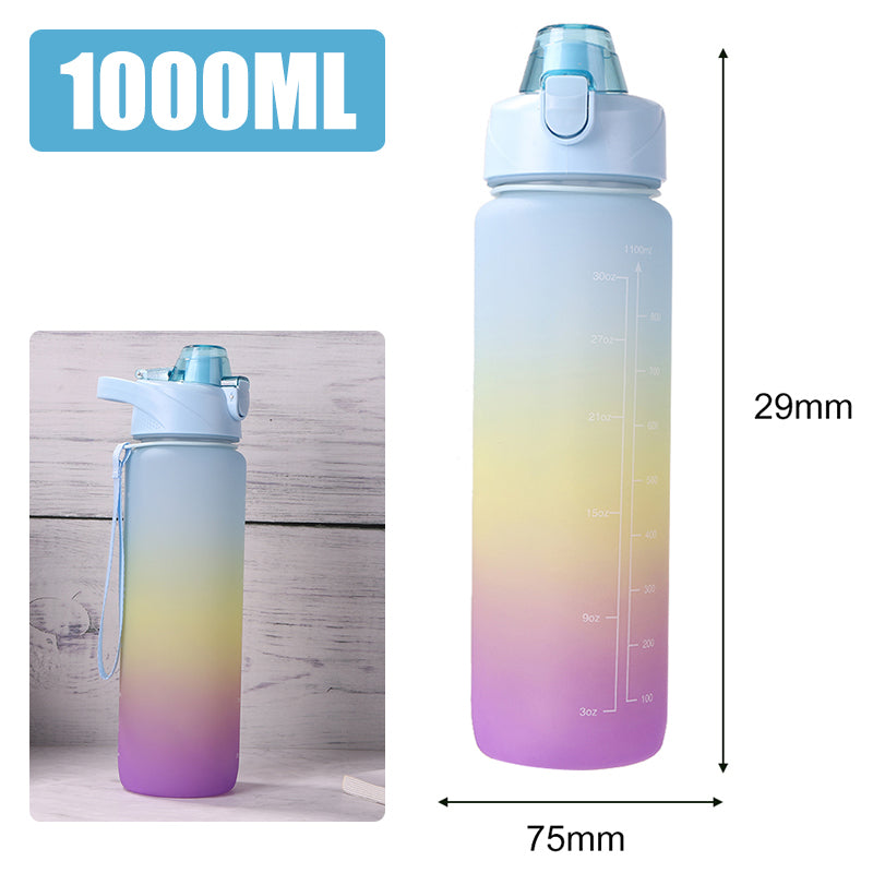 Motivational Water Bottle – 1L Time Marker Bottle for Daily Hydration