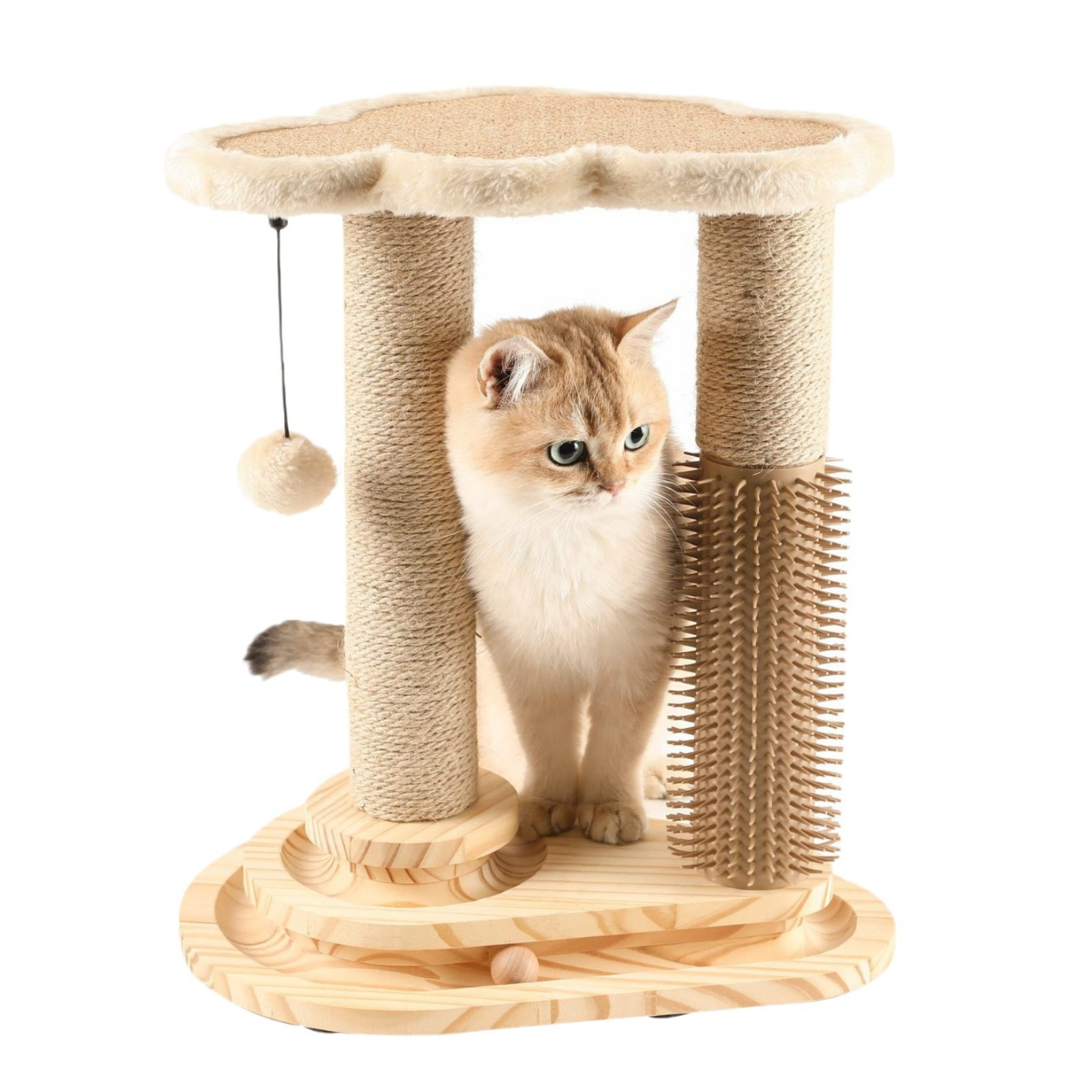 Cat Scratching Post with Perch & Toys – Sisal Cat Tree for Indoor Cats and Furniture Protection