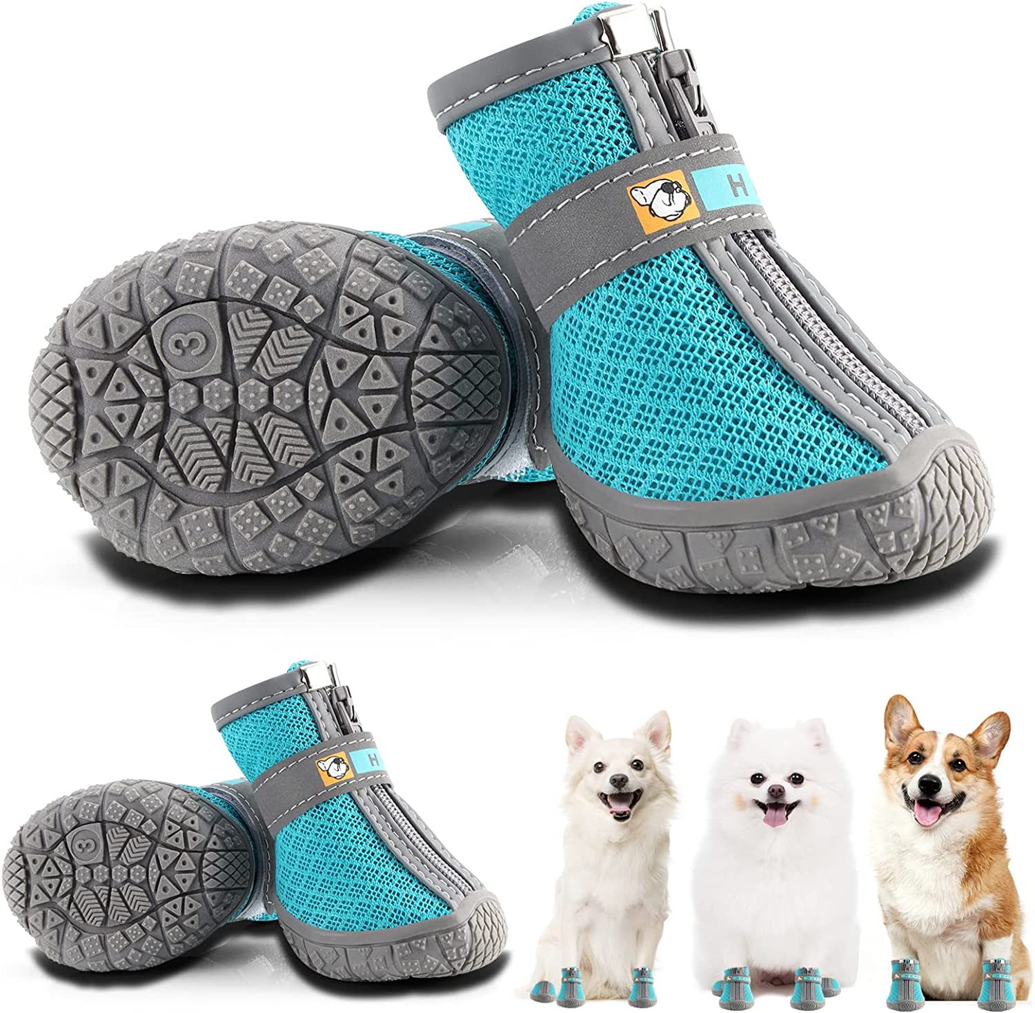 Dog Shoes for Hot Pavement – Breathable Non-Slip Dog Boots for Paw Protection