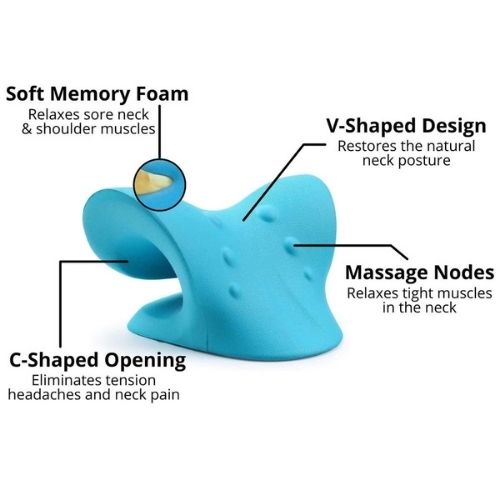 Cervical Neck Relaxer & Posture Stretcher Pillow – Memory Foam Neck Pain Relief for Tech Neck, Shoulder Tension & Headaches
