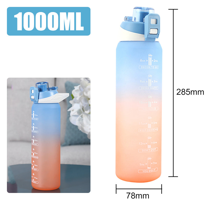 Motivational Water Bottle – 1L Time Marker Bottle for Daily Hydration
