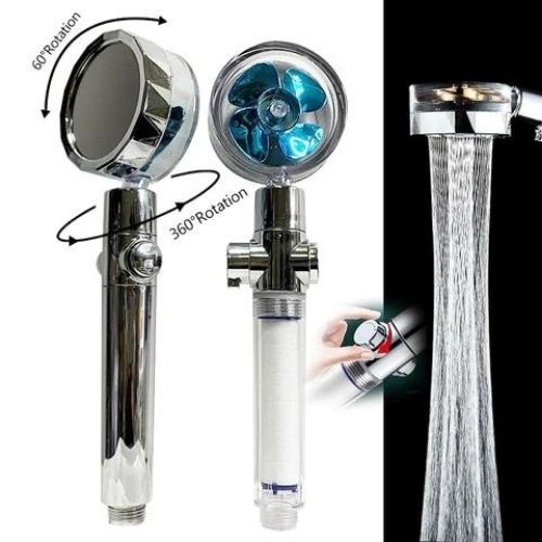 High-Pressure Propeller Shower Head – Water-Saving Handheld Shower with Filter for Low Water Pressure Homes