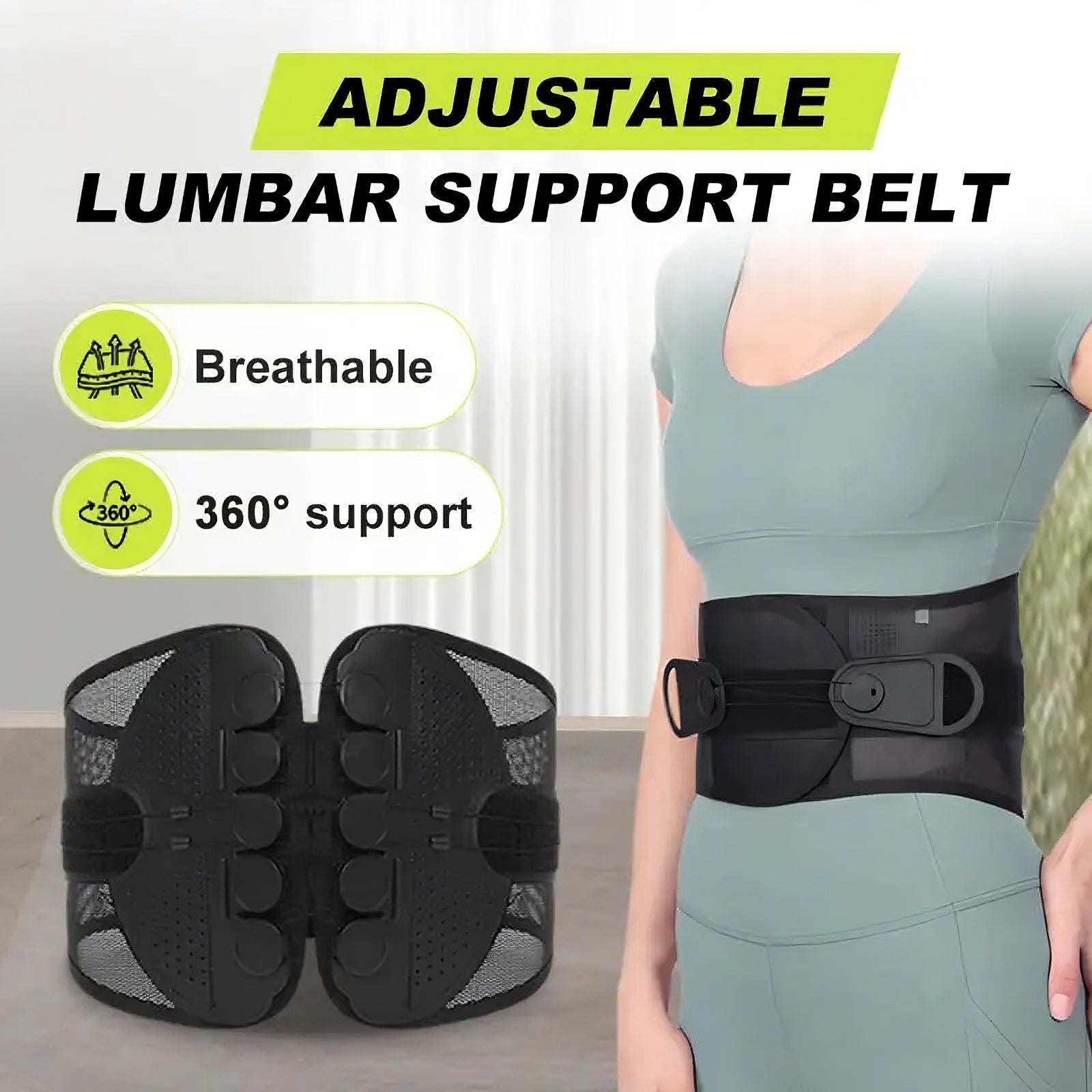 Adjustable Lumbar Support Belt – Waist Brace for Daily Back Support