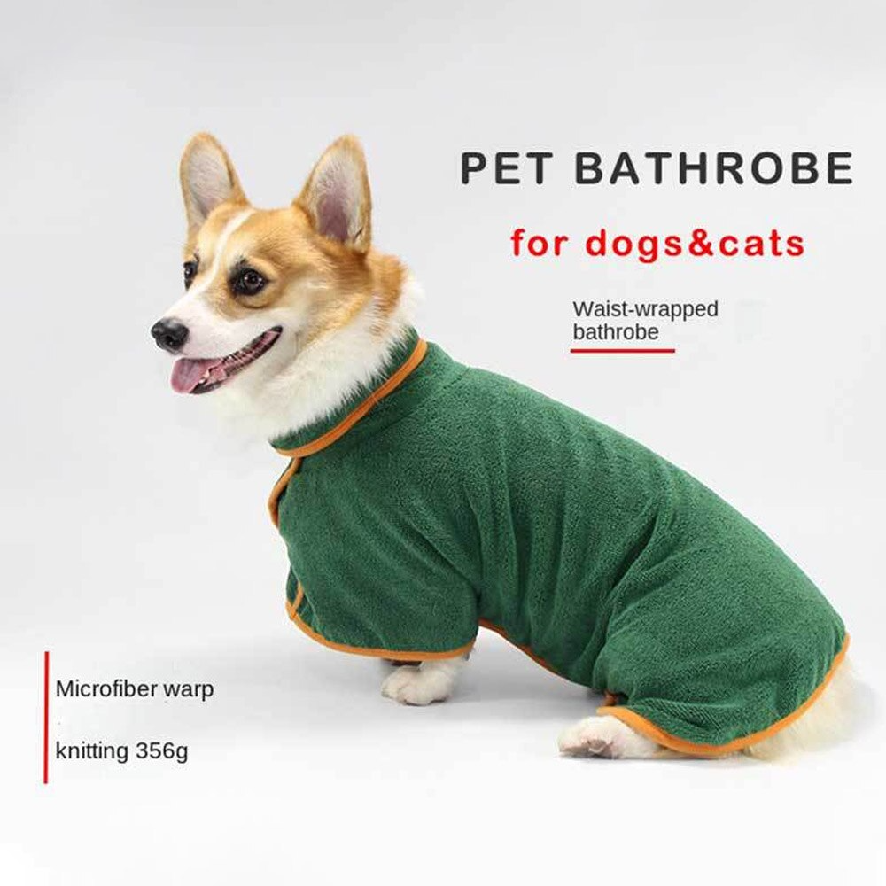 Dog Bathrobe Towel – Adjustable Absorbent Pet Bathrobe for Fast Drying & Warmth