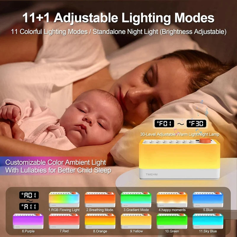 Ambient Sound Machine with Night Light – Sleep & Relaxation Sound Device  Why this works: