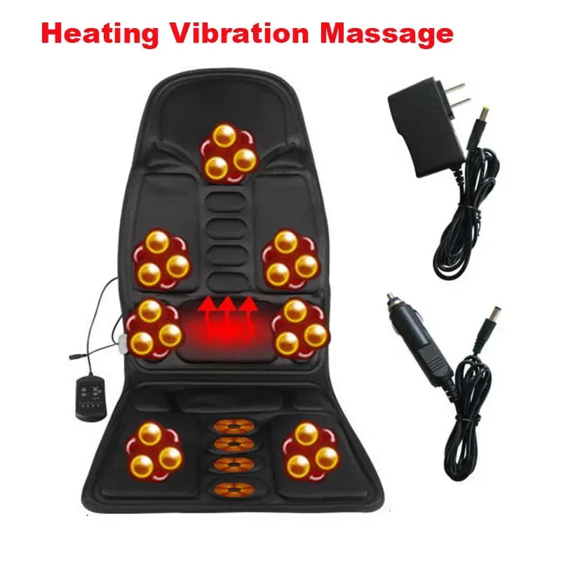Heated Vibrating Massage Chair Pad – Full Body Seat Cushion for Back, Neck & Stress Relief