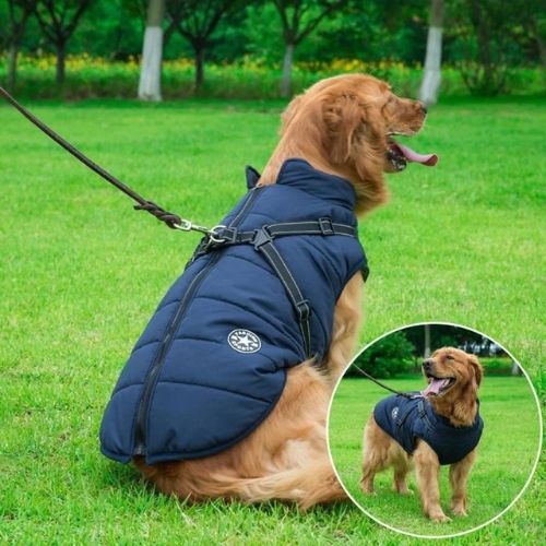 Waterproof Dog Harness Jacket – Insulated Warm Dog Coat with Built-In Harness