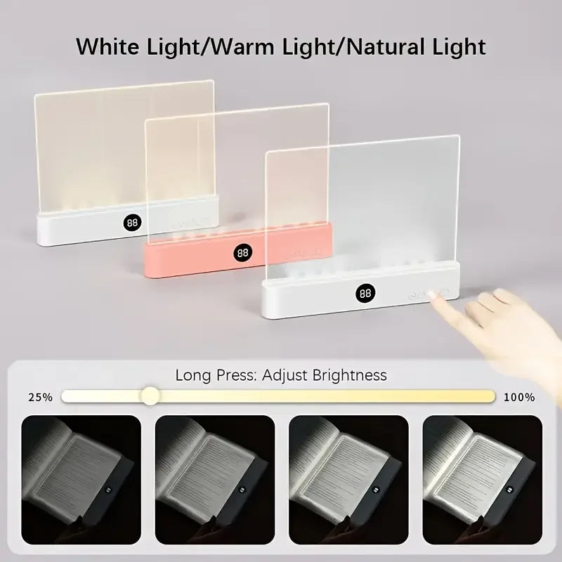 LED Book Light for Reading – Rechargeable Flat Panel Reading Light with Eye-Care Glow