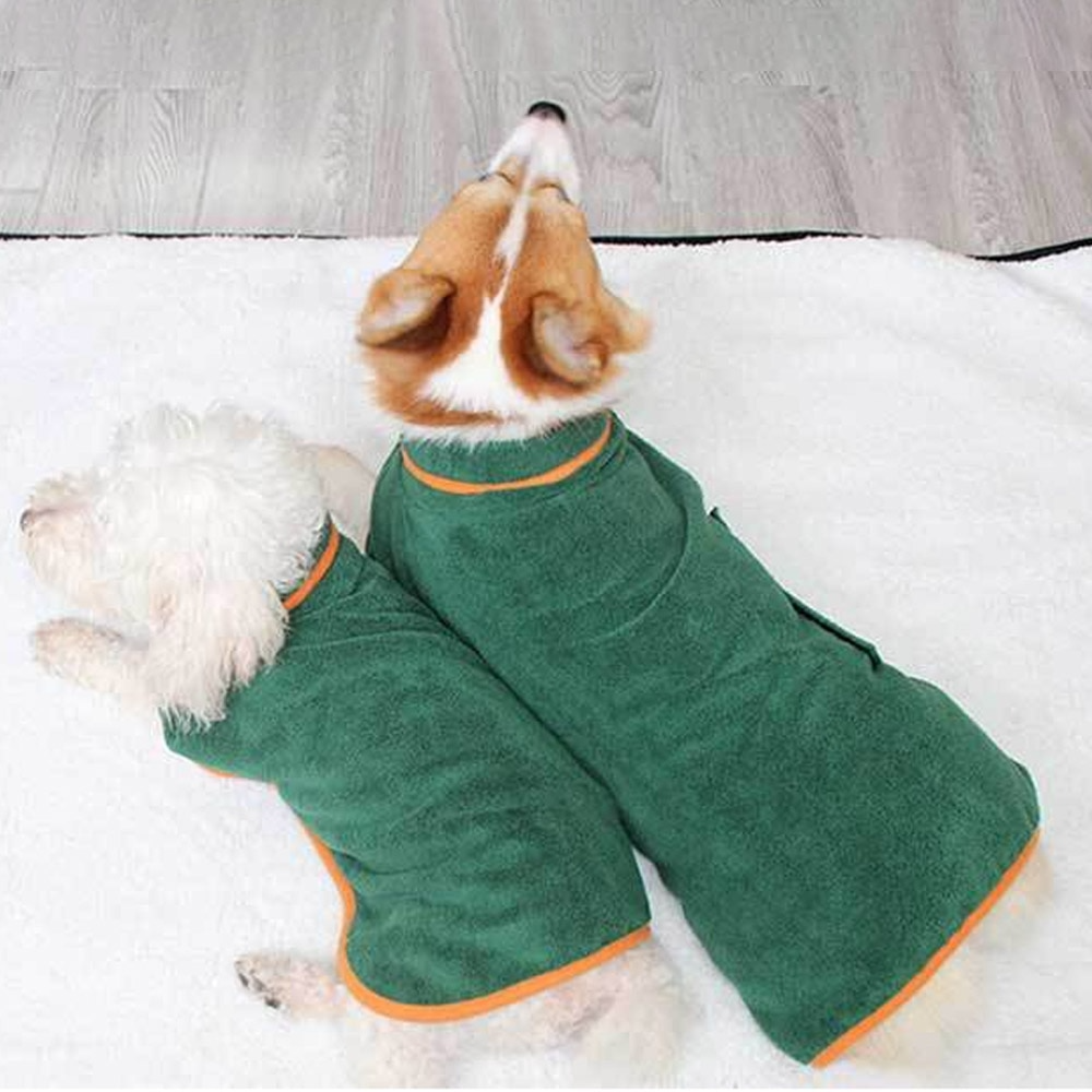 Dog Bathrobe Towel – Adjustable Absorbent Pet Bathrobe for Fast Drying & Warmth