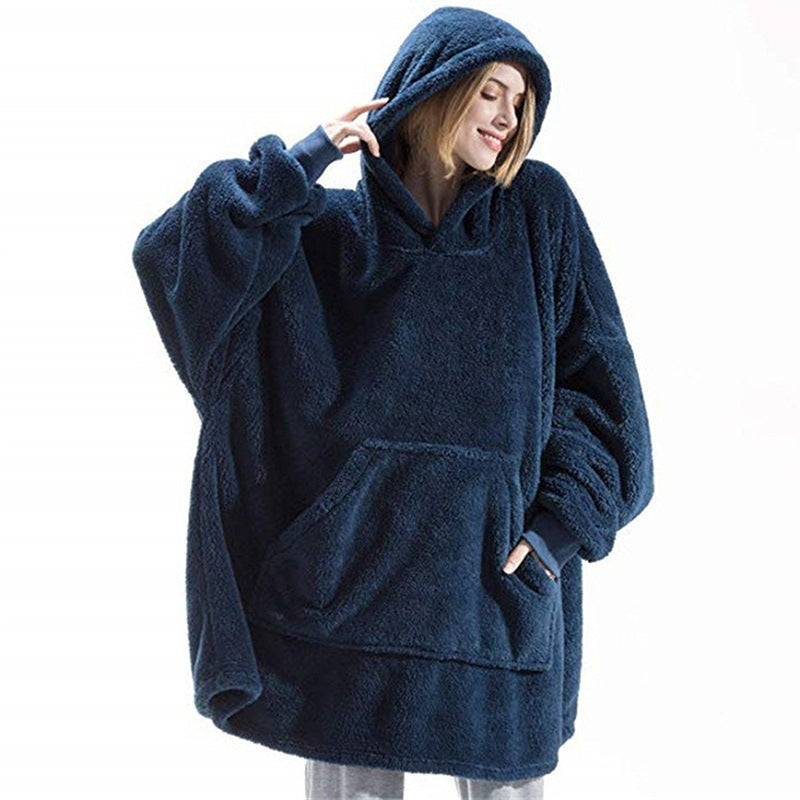 Oversized Hoodie Blanket – Sherpa Wearable Blanket for Cozy Evenings