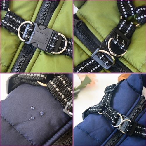 Waterproof Dog Harness Jacket – Insulated Warm Dog Coat with Built-In Harness