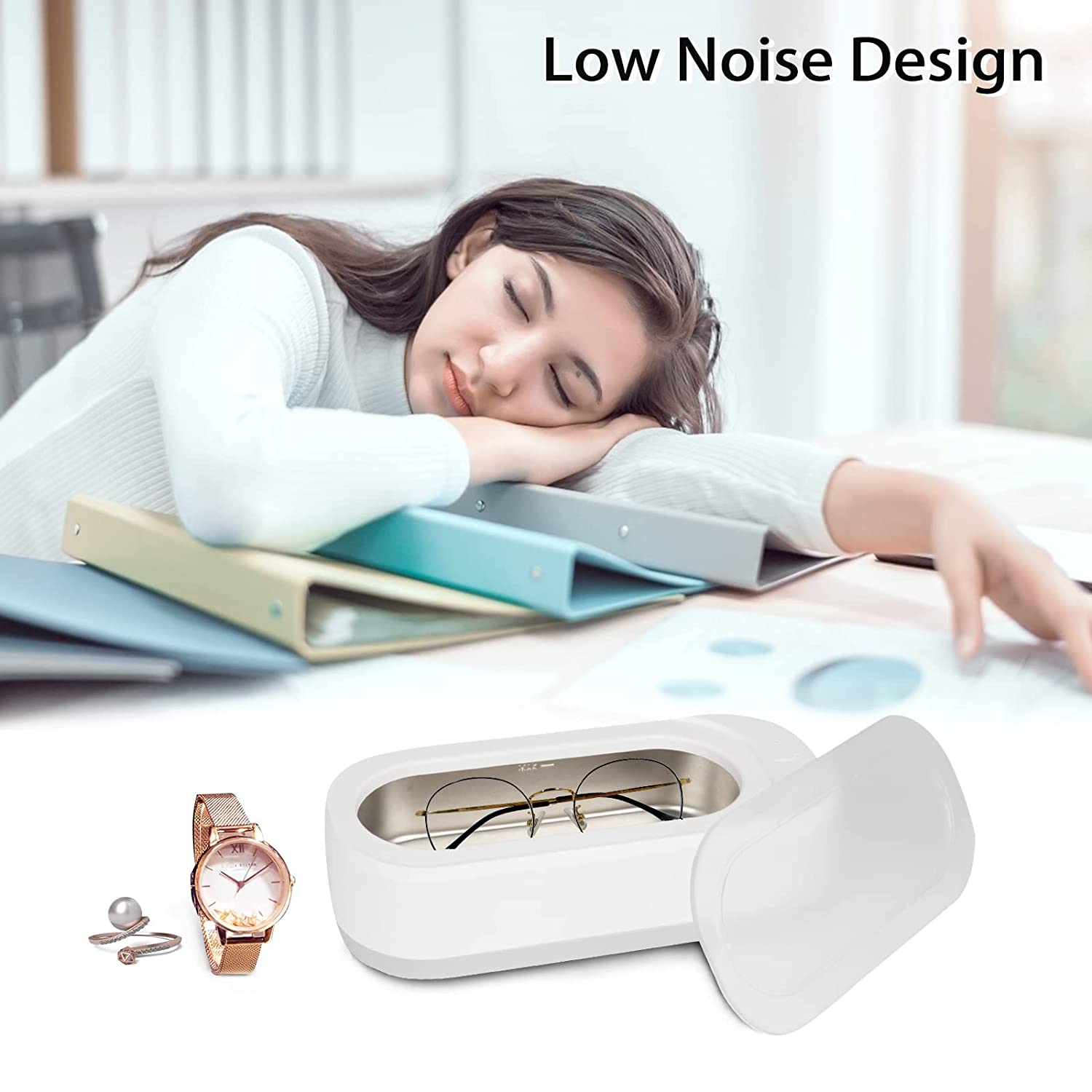 Ultrasonic Jewelry Cleaner Machine – Compact Deep Cleaning Device for Glasses, Rings & Small Items