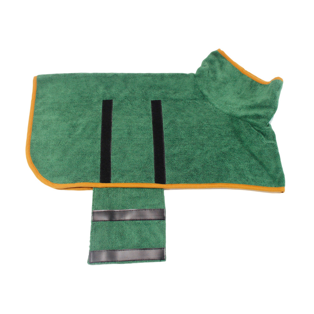 Dog Bathrobe Towel – Adjustable Absorbent Pet Bathrobe for Fast Drying & Warmth