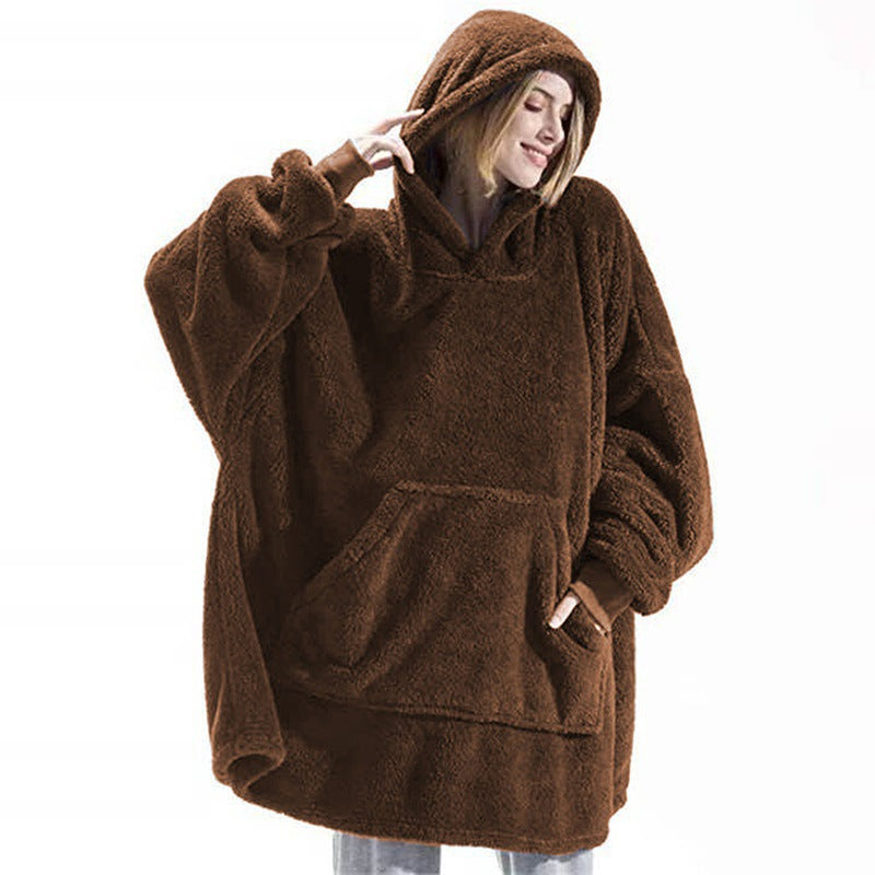 Oversized Hoodie Blanket – Sherpa Wearable Blanket for Cozy Evenings