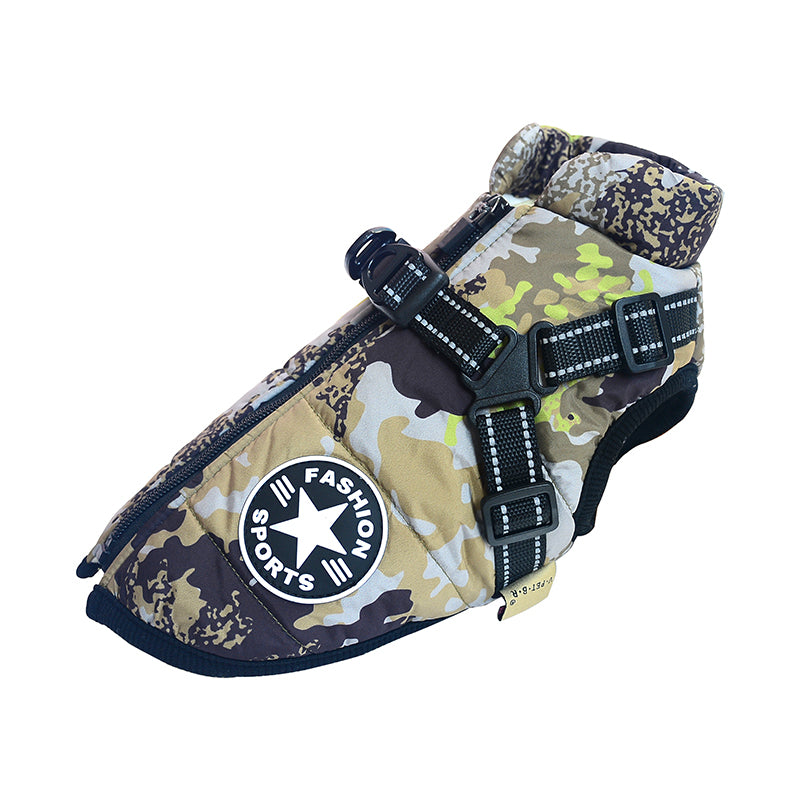 Waterproof Dog Harness Jacket – Insulated Warm Dog Coat with Built-In Harness