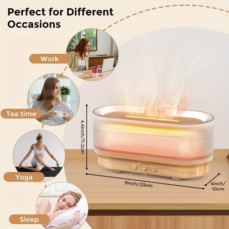Air Flame Humidifier – Ambient Flame Diffuser for Relaxation & Sleep