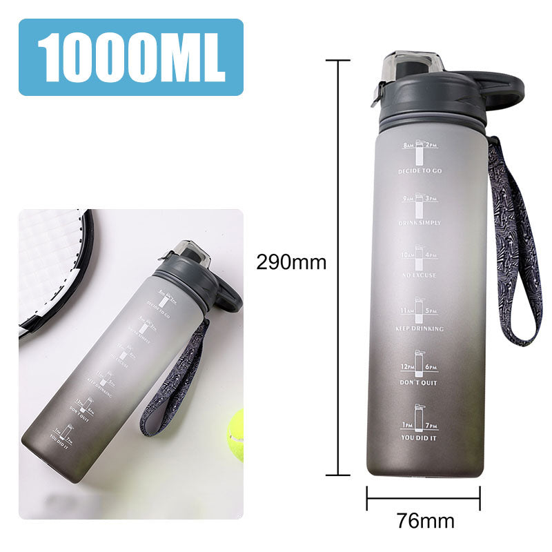 Motivational Water Bottle – 1L Time Marker Bottle for Daily Hydration