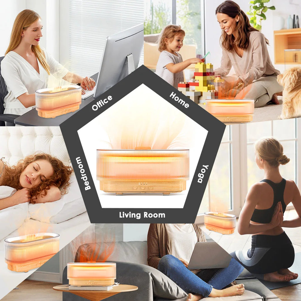 Air Flame Humidifier – Ambient Flame Diffuser for Relaxation & Sleep